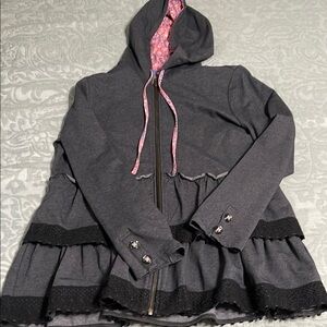 Matilda Jane Gray Hooded Women's Jacket with Black Accents